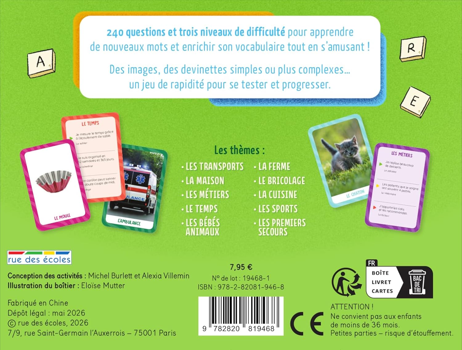 Mes cartes à jouer : Vocabulaire
