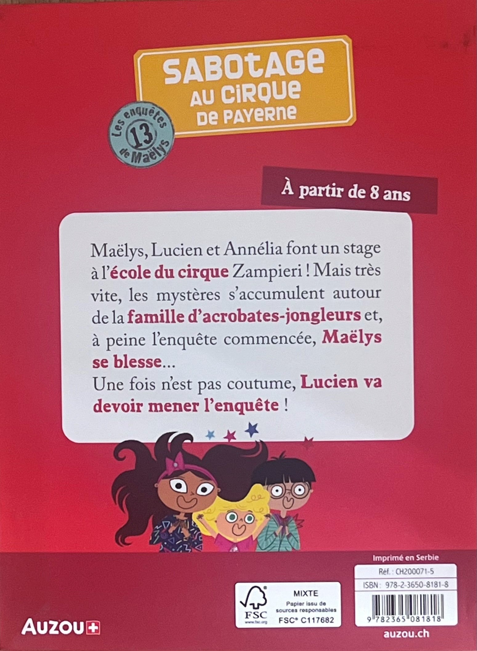 Les enquêtes de Maëlys - T13: sabotage au cirque de Payerne - Dès 8 ans Livres OLF