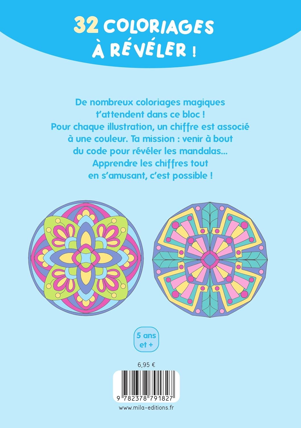 Mon bloc de coloriages magiques - Les chiffres - Spécial mandalas Cahiers de jeux Dilisco - OLF