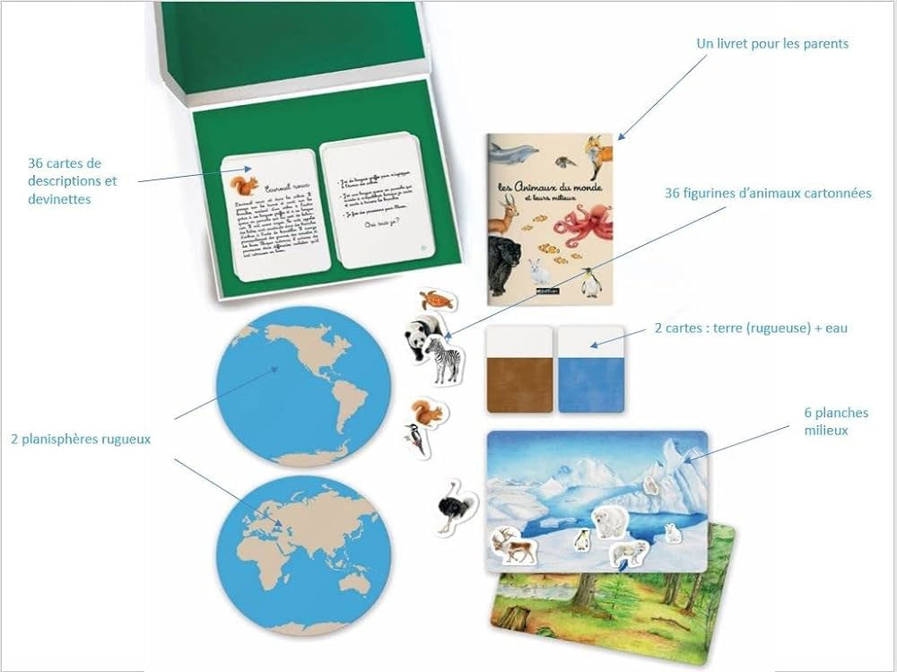 Les animaux du monde et leurs milieux - Coffret Montessori Montessori & Steiner La Family Shop