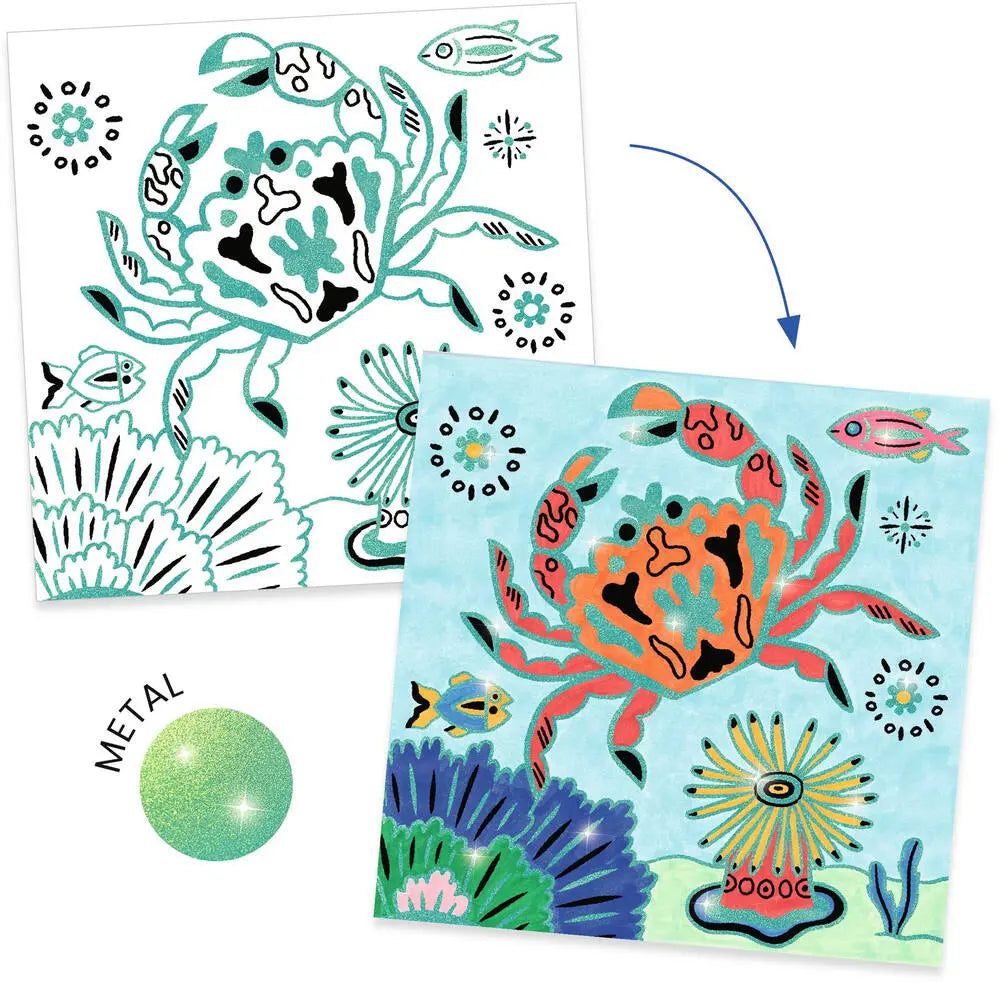 Coloriages brillants - Sous la mer Jeux & loisirs créatifs Carletto