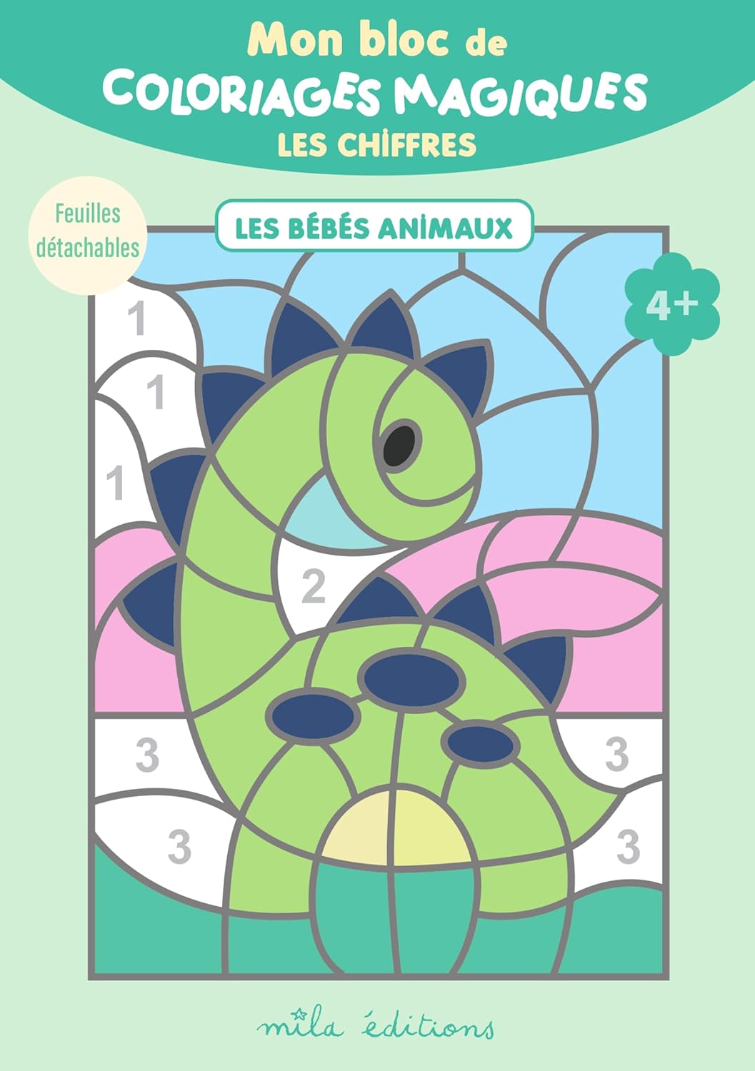 Mon bloc de coloriages magiques - Les chiffres - Les bébés animaux Cahiers de jeux Dilisco - OLF
