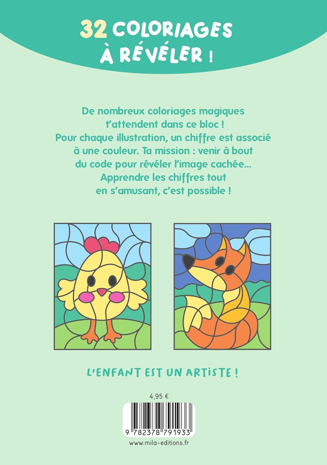 Mon bloc de coloriages magiques - Les chiffres - Les bébés animaux Cahiers de jeux Dilisco - OLF