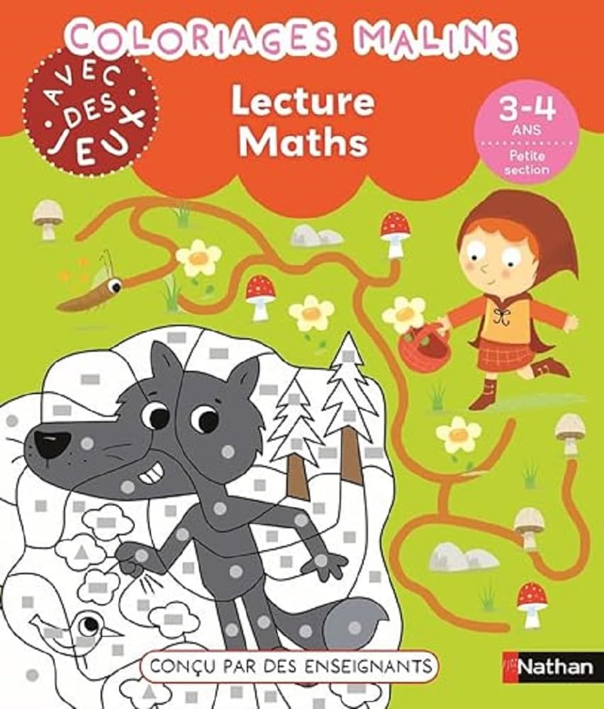 Coloriages malins - Lecture et Maths - 3-4 ans Cahiers de jeux OLF (Interforum)