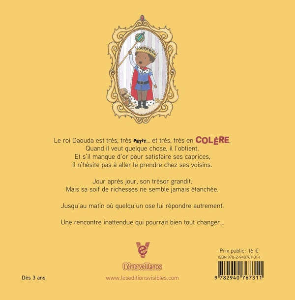 Colère et frustration : Le Roi Daouda - Livre enfant colère et frustration Livres OLF - Editions visibles