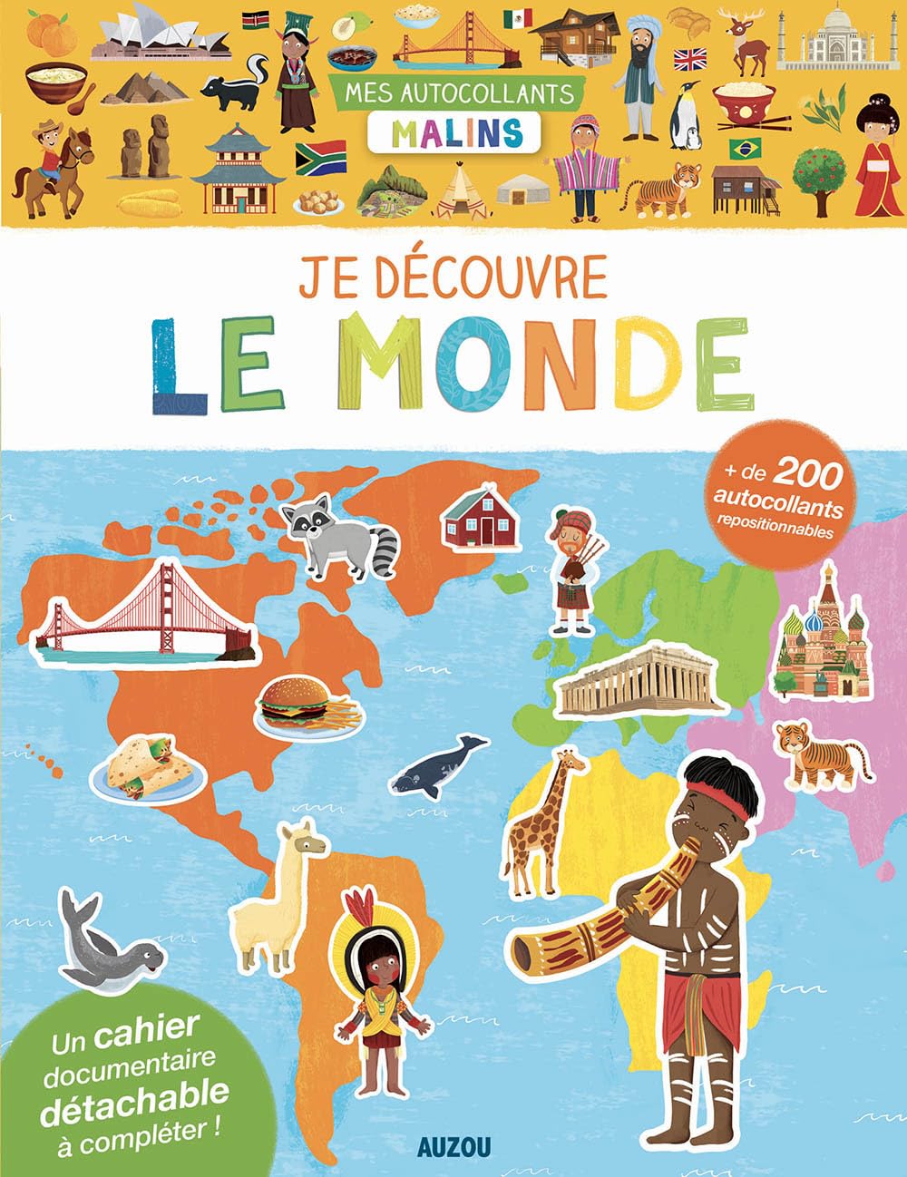 Je découvre le monde - 200 autocollants repositionnables Cahiers de jeux OLF