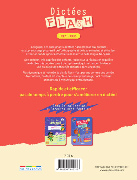 Dictées Flash - 7-9 ans - 4-5ème harmos Appuis scolaires Dilisco