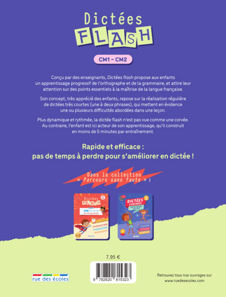 Dictées Flash -9-11 ans - 6-7ème harmos Appuis scolaires Dilisco