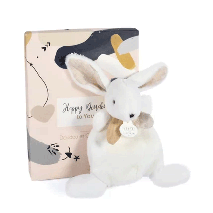 Doudou Lapin blanc de 17 cm – Cadeau de naissance