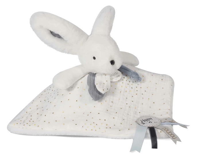 Doudou Lapin Happy Glossy – Cadeau de naissance