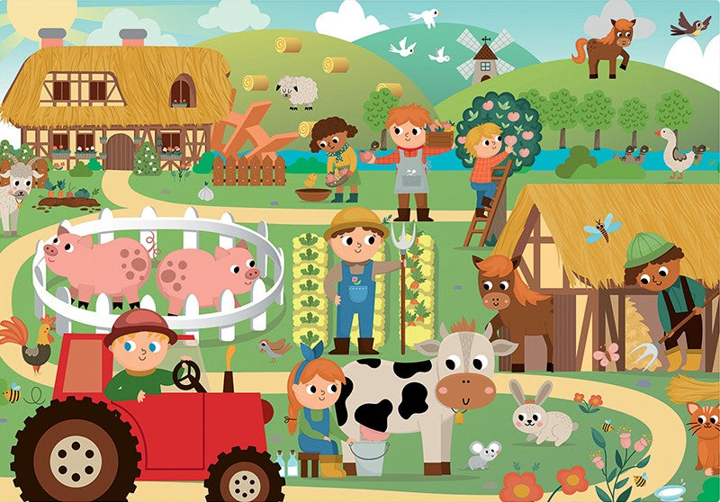 2 Puzzles Ferme et ville - Enfant dès 3 ans - 24 pièces
