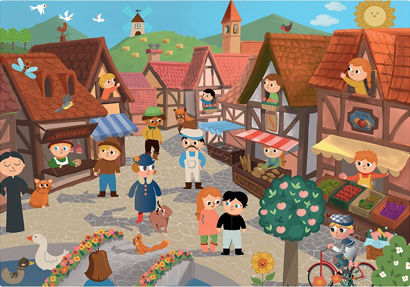 2 Puzzles Ferme et ville - Enfant dès 3 ans - 24 pièces
