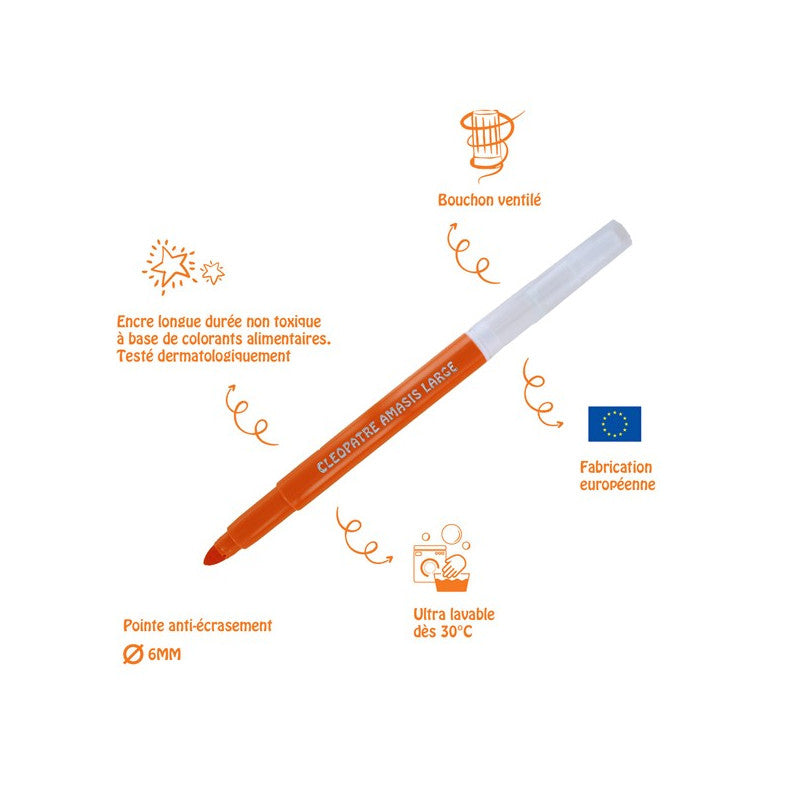 Boite de 12 feutres de couleur non toxiques Enfant - Larges et ultra lavables Jeux & loisirs créatifs Swissgames