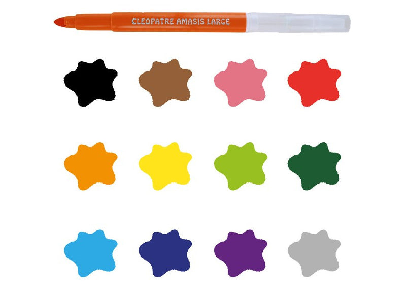 Boite de 12 feutres de couleur non toxiques Enfant - Larges et ultra lavables Jeux & loisirs créatifs Swissgames