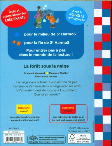Loup en 3ème harmos N2 : la forêt sous la neige Livres La family shop