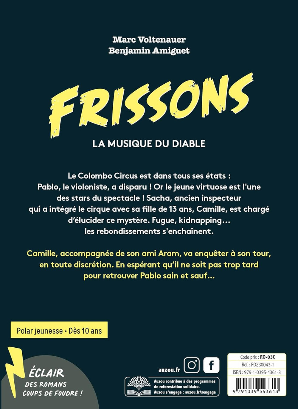 La musique du Diable - Polar pour ados - Frissons suisses - Dès 10 ans Livres La family shop