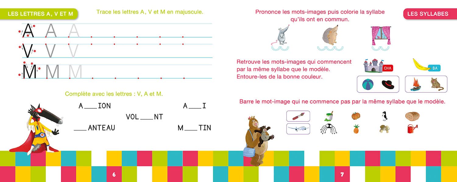 Mon année 2P (grande section) avec Loup - livre-ardoise Appuis scolaires, Cahiers de jeux OLF