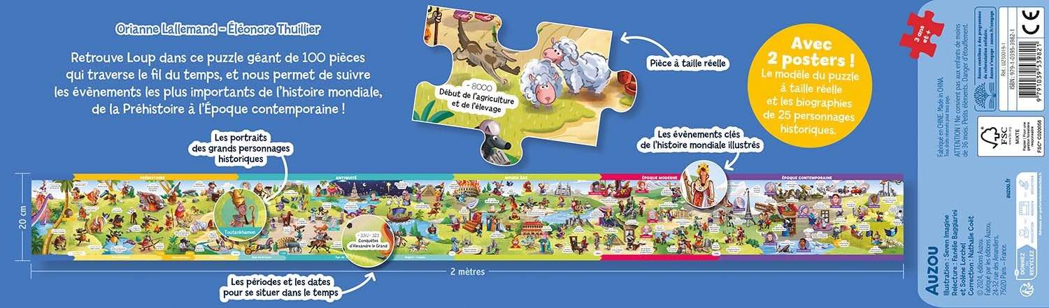 Mon grand puzzle de l'Histoire - Loup - 100 pièces Jeux & loisirs créatifs OLF