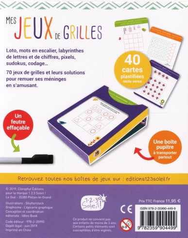 Mes jeux de grilles - efface et rejoue Cahiers de jeux La family shop