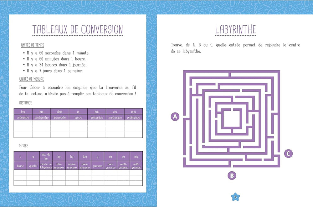 Cahier de jeux: labyrinthes et casse-tête mathématiques - Enfants 7-9 ans - 3-5P Cahiers de jeux OLF