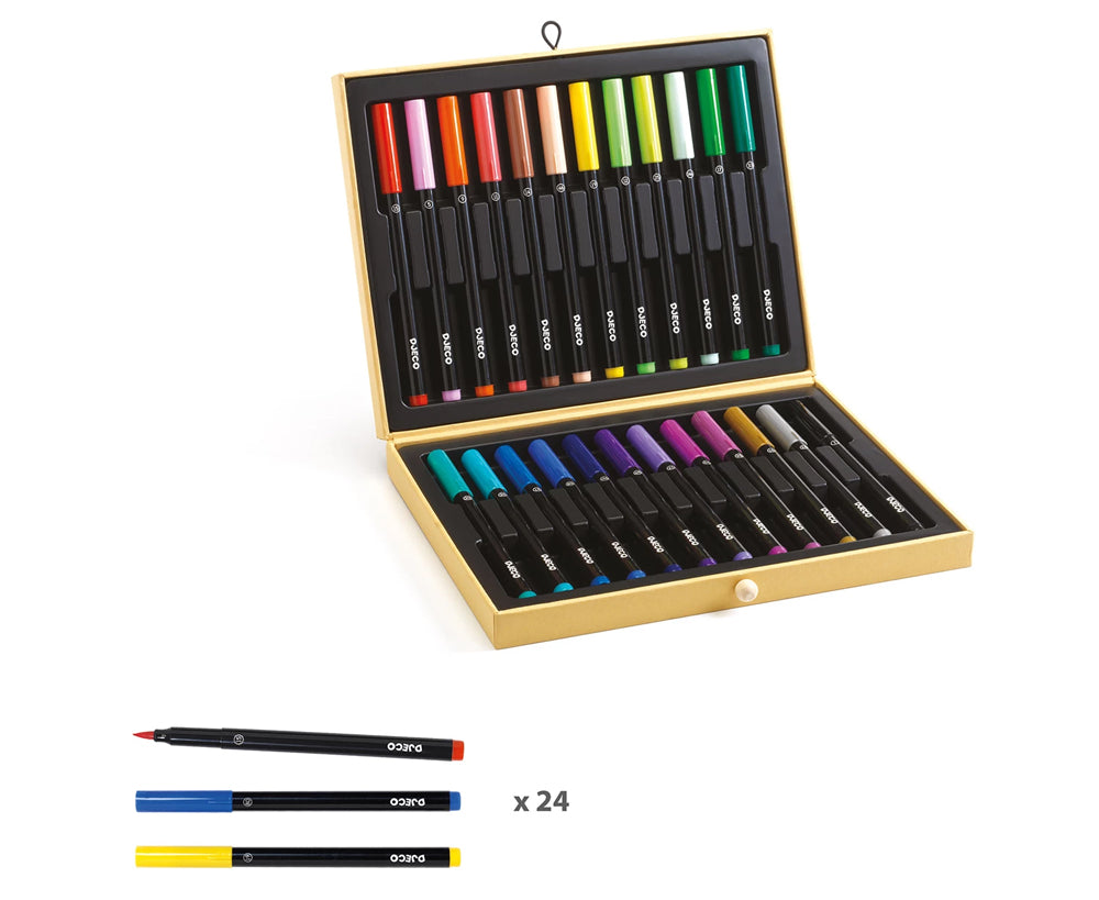Coffret de 24 feutres pinceaux Enfant