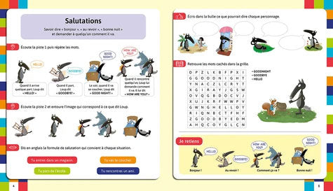 Mon cahier d'anglais avec Loup - Dès 5 ans Cahiers de jeux La family shop