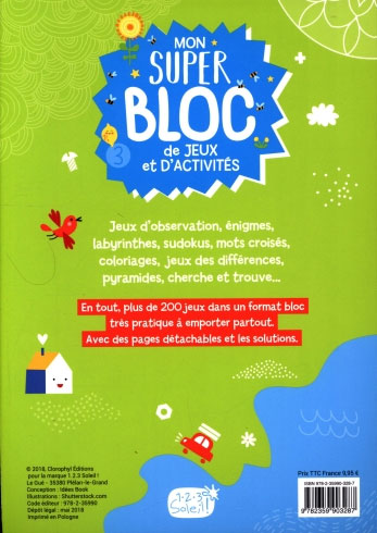 Mon super bloc de jeux et d'activités Cahiers de jeux OLF