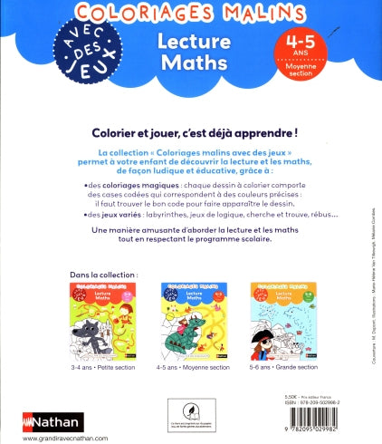 Coloriages malins - Lecture et Maths - 1P Cahiers de jeux OLF (Interforum)