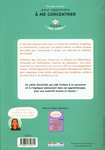 Mon cahier d'activités pour apprendre à me concentrer Dyslexie et concentration OLF