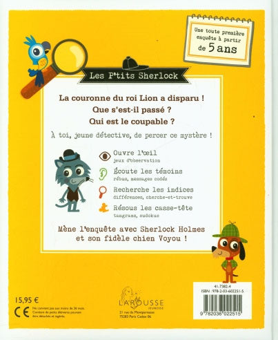 Les Ptits Sherlock : Ma toute première enquête - volume 3 - Panique dans la savane Cahiers de jeux La family shop