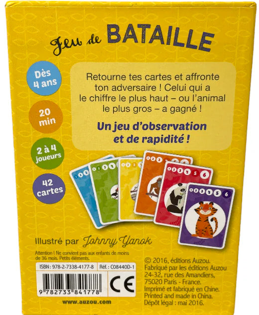 Cartes: Jeu de bataille des animaux du monde Jeux & loisirs créatifs OLF