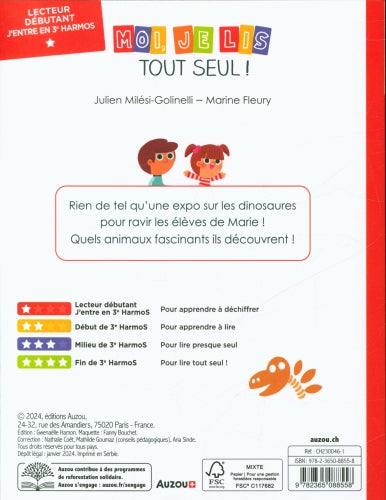 Moi je lis tout seul - Début 3ème HarmoS: Dino Expo Livres La family shop