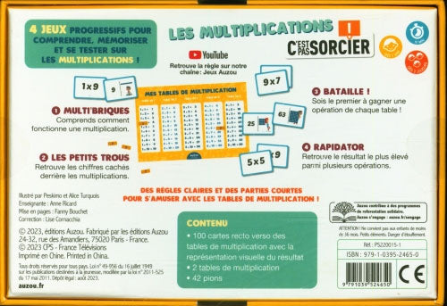 Jeu de maths: les multiplications c'est pas sorcier - 7-10 ans - Dès la 4P Harmos Jeux & loisirs créatifs La family shop