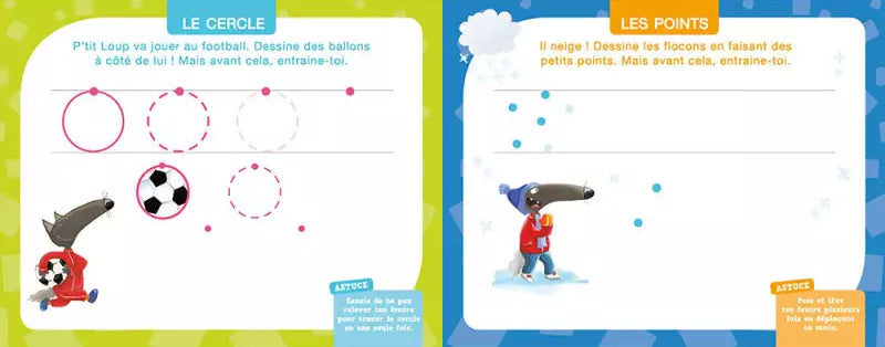 Je trace les premières formes avec P'tit Loup ! Cahiers de jeux OLF