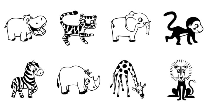 Coffret de tampons - Animaux de la savane