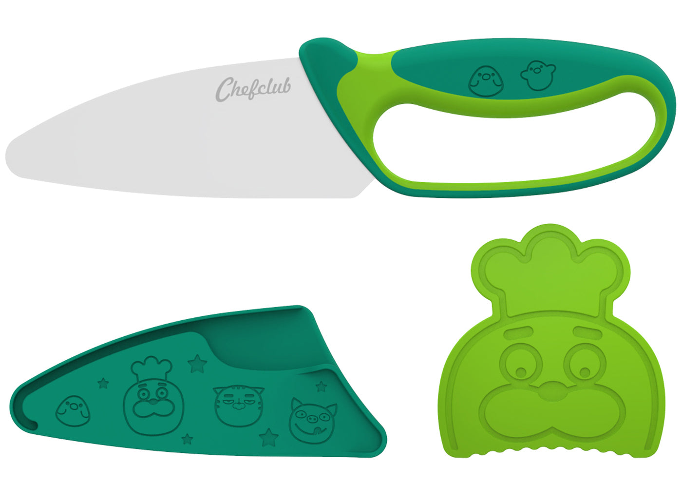 Couteau de cuisine ChefClub Vert - Enfants dès 7 ans Jeux & loisirs créatifs OLF