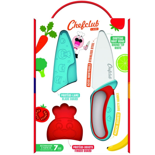 Couteau de cuisine ChefClub rouge et bleu - Enfants dès 7 ans Jeux & loisirs créatifs OLF