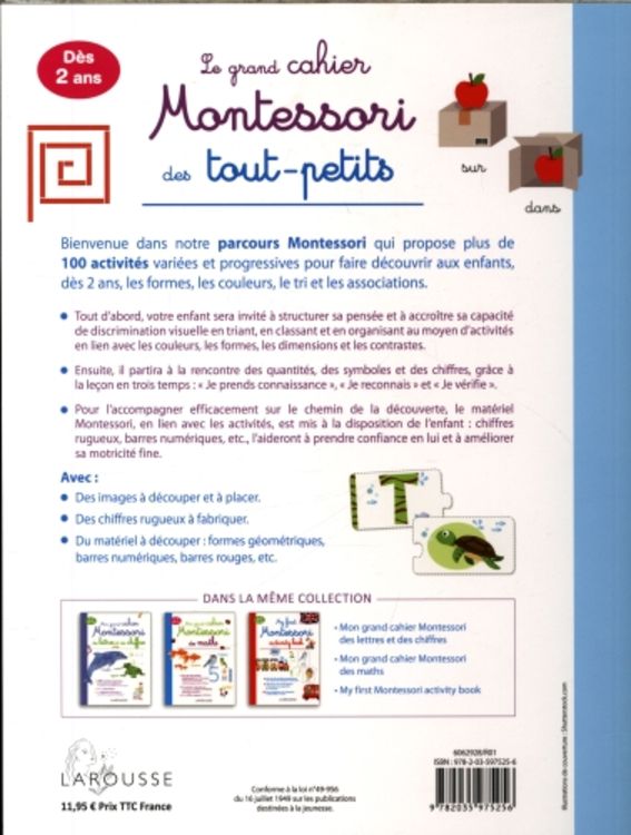 Mon grand cahier Montessori des tout-petits - Enfant dès 2 ans Montessori & Steiner OLF