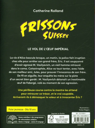 Le vol de l'oeuf impérial - Polar pour ados - Frissons suisses - Dès 10 ans Livres OLF