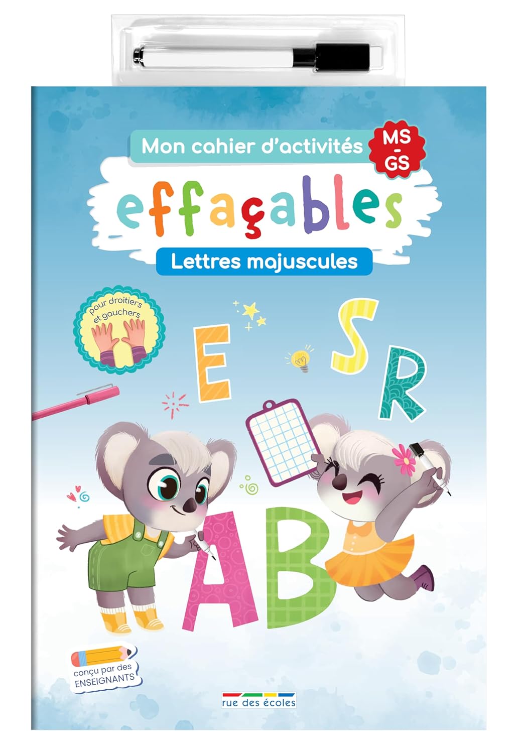 Mon cahier d'activités effaçables - Lettres majuscules - 1-2 P