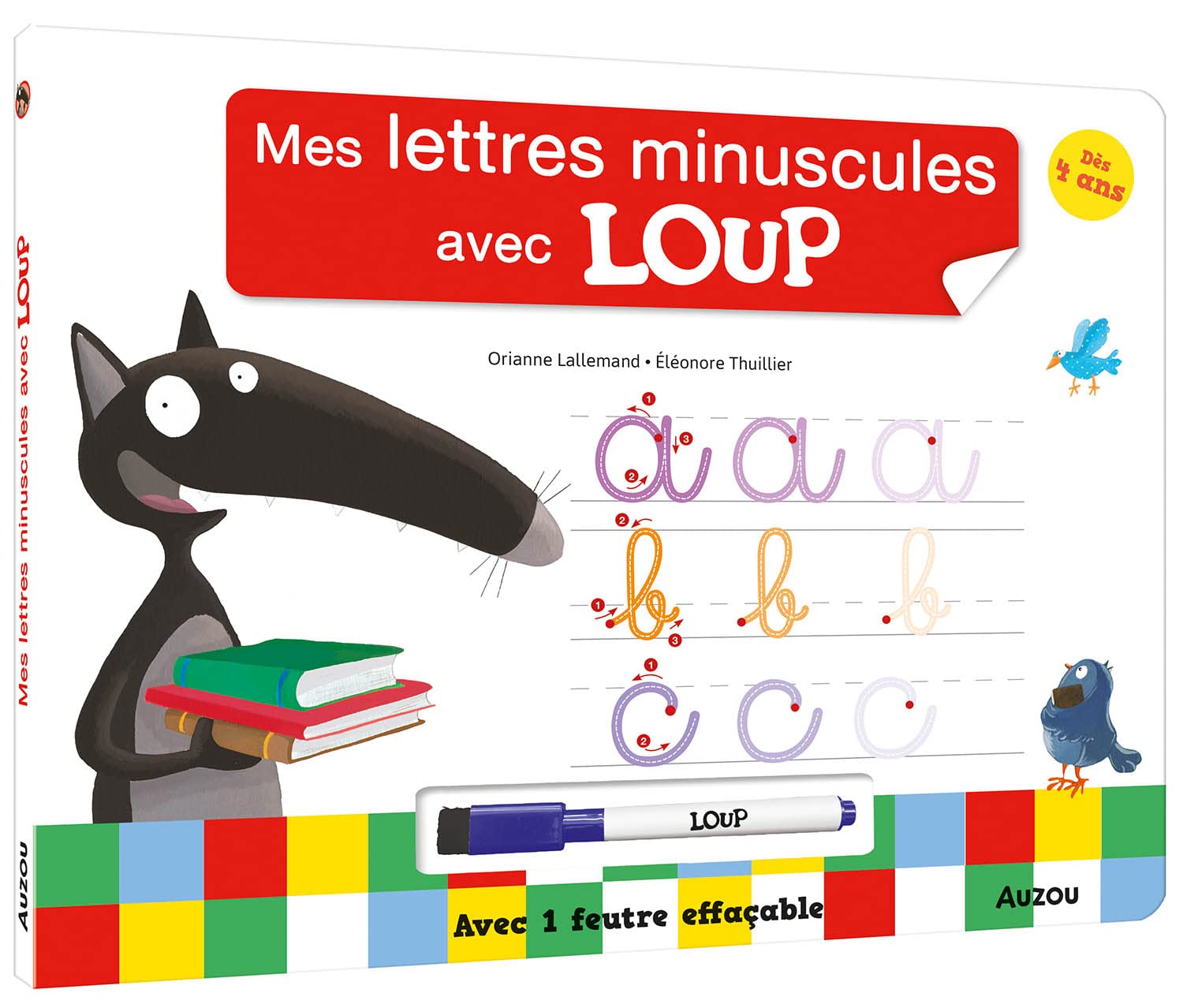 Mes lettres minuscules avec Loup - avec 1 feutre effaçable Appuis scolaires OLF