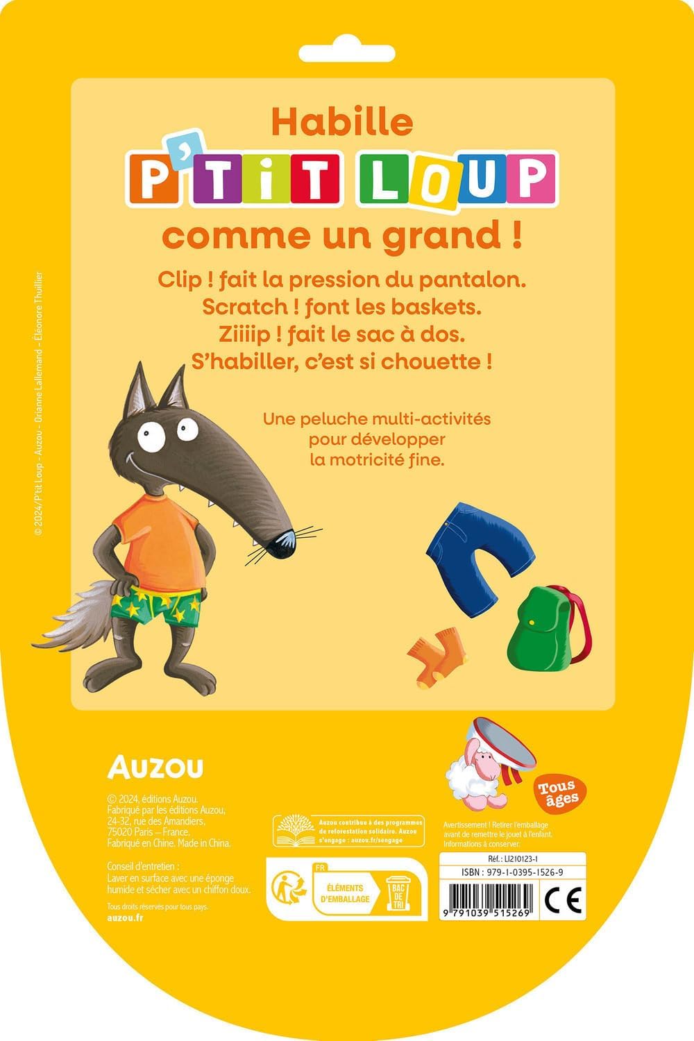 P'tit Loup - Ma peluche à habiller - grand format Jeux & loisirs créatifs OLF