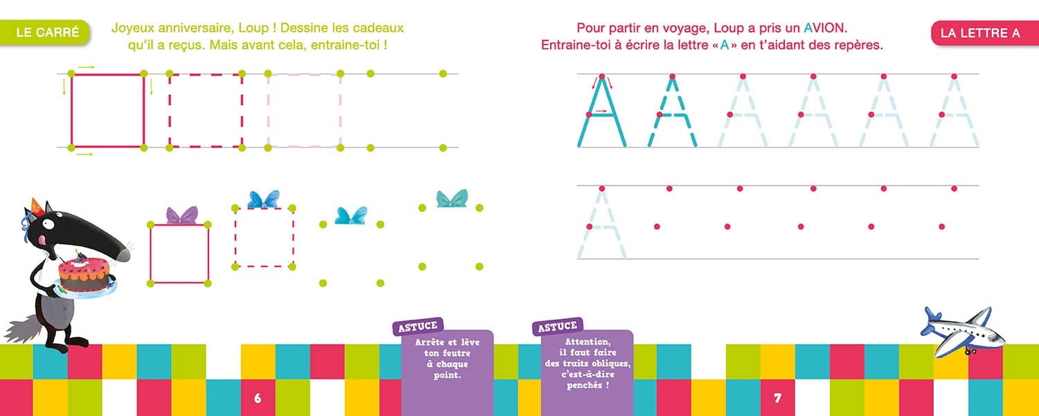 Mon année 1P (petite section ) avec Loup - livre-ardoise Appuis scolaires, Cahiers de jeux OLF