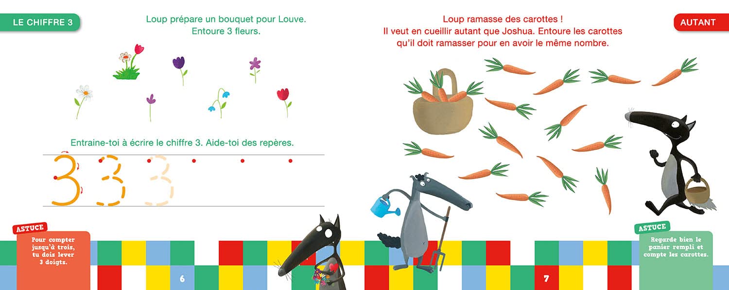 Mes premiers chiffres avec Loup - livre-ardoise Appuis scolaires, Cahiers de jeux OLF