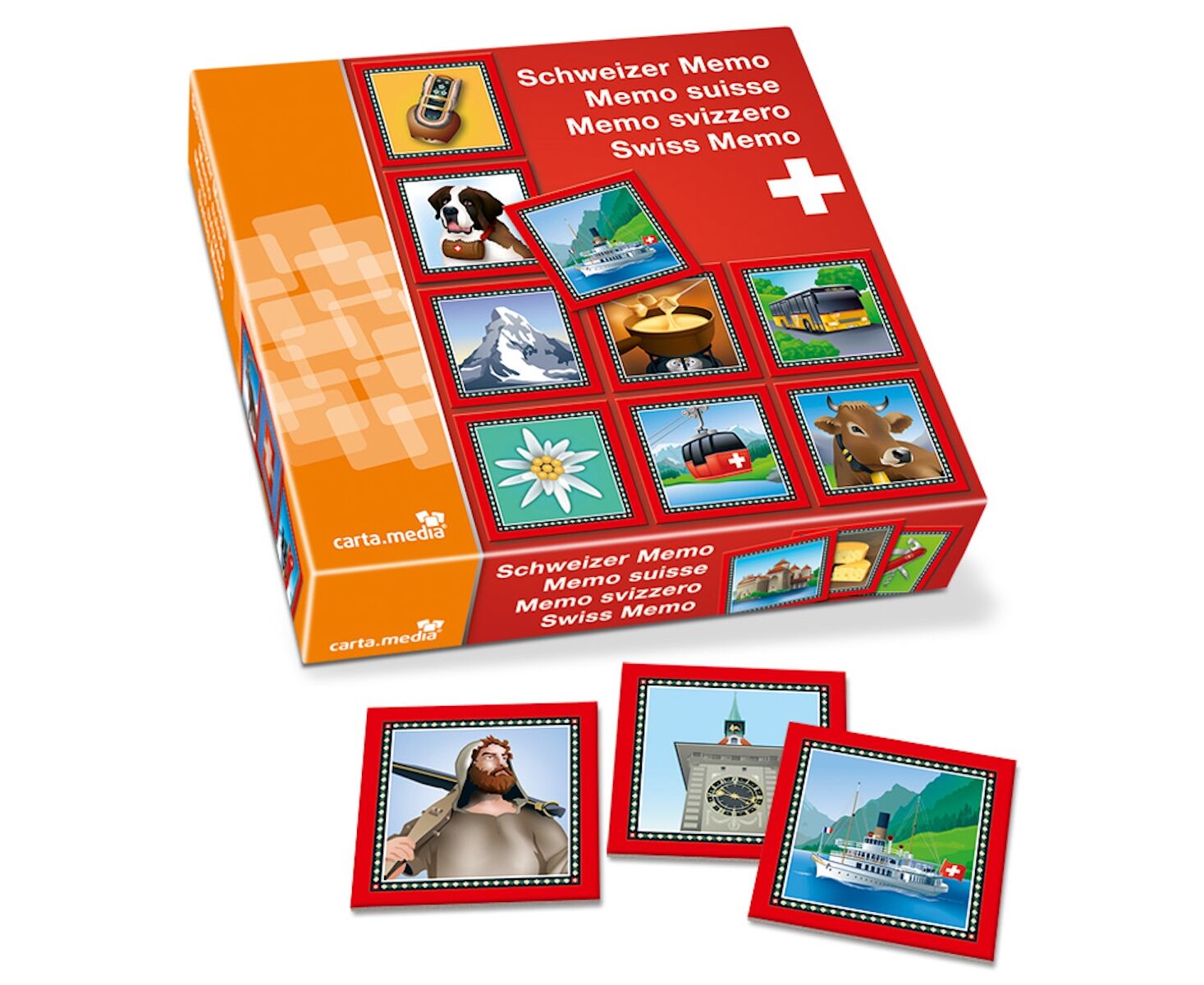 Jeu de mémo suisse - dès 4 ans<br>Schweizer Memo Spiel - ab 4 Jahren Jeux & loisirs créatifs Carta Media