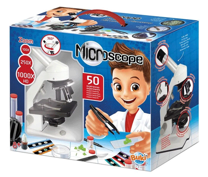 Microscope enfant + 50 Expériences scientifiques - Dès 8 ans - Mikroskop für Kinder - 50 naturwissenschaftliche Experimente - ab 8 Jahren