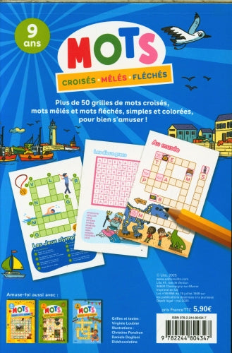 Mots croisés et mots mêlés et fléchés - 9 ans ! Cahiers de jeux La family shop