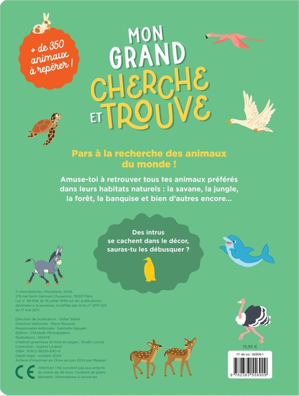 Mon grand cherche et trouve - Les animaux du monde Livres Dilisco - OLF