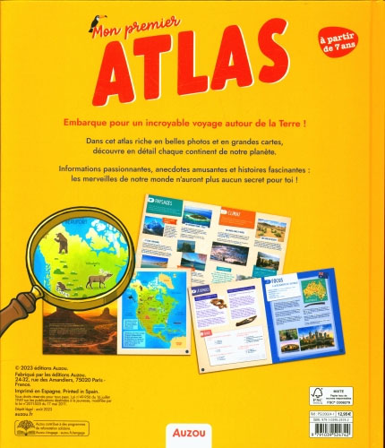 Mon premier atlas du monde - Dès 7 ans Livres La family shop