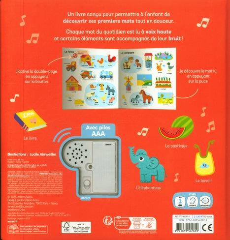 Mes 500 premiers mots sonores - Livre sonore pour tout-petit